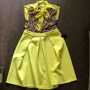 ELOQUII Neon Yellow A-line Skirt Size 16